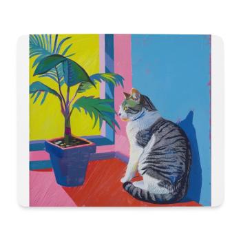 Katze, katzenmotiv, popart, geschenk, geschenkidee - Mousepad (Querformat) - Weiß - Vorne