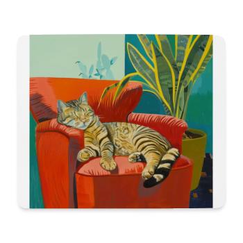 Katze, katzenmotiv, popart, geschenk, geschenkidee - Mousepad (Querformat) - Weiß - Vorne