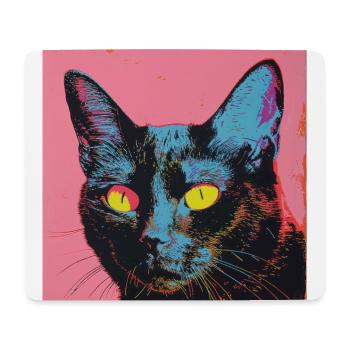 Chat, motif chat, pop art, cadeau, idée cadeau - Tapis de souris (format paysage) - blanc - Devant