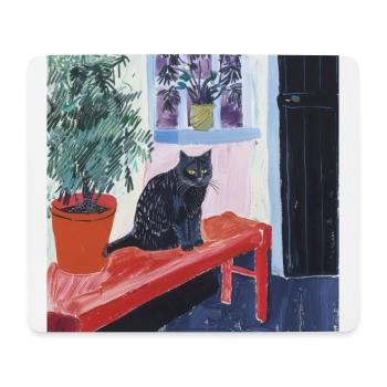 Chat, motif chat, pop art, cadeau, idée cadeau - Tapis de souris (format paysage) - blanc - Devant
