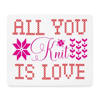 All You Knit Is Love - Stricken Geburtstag - Mousepad (Querformat) - Weiß - Vorne