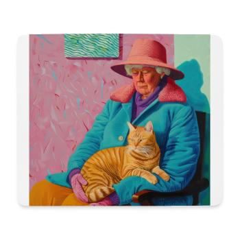 Katze, katzenmotiv, popart, geschenk, geschenkidee - Mousepad (Querformat) - Weiß - Vorne