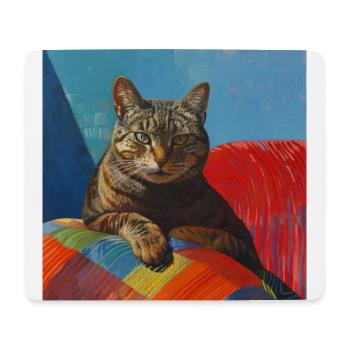 Katze, katzenmotiv, popart, geschenk, geschenkidee - Mousepad (Querformat) - Weiß - Vorne