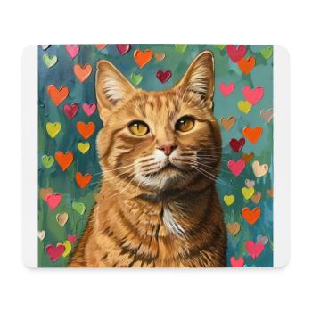 Chat, motif chat, pop art, cadeau, idée cadeau - Tapis de souris (format paysage) - blanc - Devant