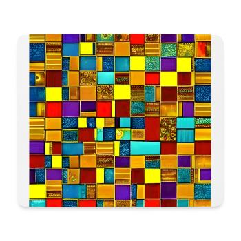 colorful mosaic pattern mouse pad Mousepad - Mouse Pad (horizontal) - white - Front