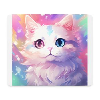 chat, motif de chat, anime, cadeau, idées cadeaux - Tapis de souris (format paysage) - blanc - Devant