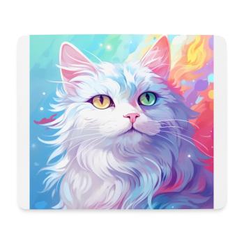 chat, motif de chat, anime, cadeau, idées cadeaux - Tapis de souris (format paysage) - blanc - Devant