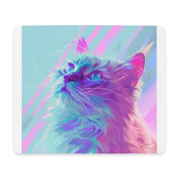 chat, motif de chat, anime, cadeau, idées cadeaux - Tapis de souris (format paysage) - blanc - Devant