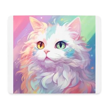 chat, motif de chat, anime, cadeau, idées cadeaux - Tapis de souris (format paysage) - blanc - Devant