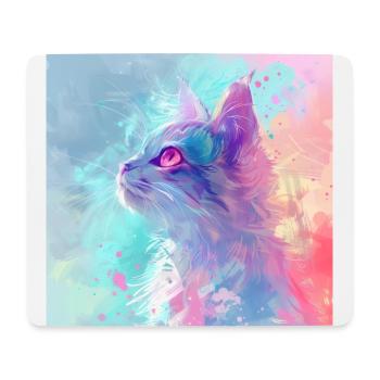 chat, motif de chat, anime, cadeau, idées cadeaux - Tapis de souris (format paysage) - blanc - Devant