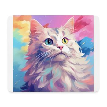 Katze, katzenmotiv, anime, geschenk, geschenkideen - Mousepad (Querformat) - Weiß - Vorne