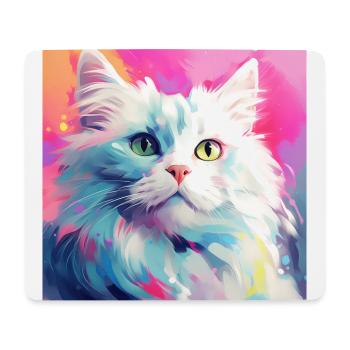 chat, motif de chat, anime, cadeau, idées cadeaux - Tapis de souris (format paysage) - blanc - Devant