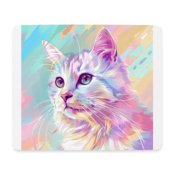 chat, motif de chat, anime, cadeau, idées cadeaux - Tapis de souris (format paysage) - blanc - Devant