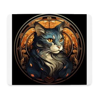 Katze, katzenmotiv, vintage, geschenk - Mousepad (Querformat) - Weiß - Vorne