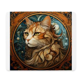 Katze, katzenmotiv, vintage, geschenk - Mousepad (Querformat) - Weiß - Vorne