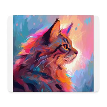 Katze, katzenmotiv, anime, geschenk, geschenkideen - Mousepad (Querformat) - Weiß - Vorne