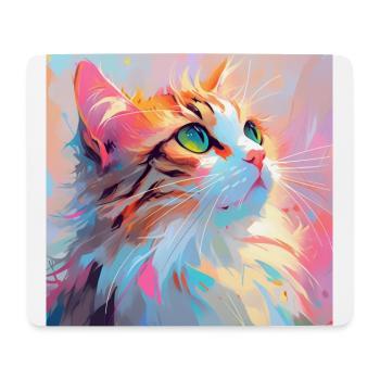 chat, motif de chat, anime, cadeau, idées cadeaux - Tapis de souris (format paysage) - blanc - Devant