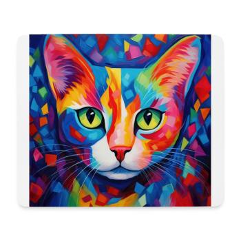 cat, cat motif, colorful, gift, gift ideas - Mouse Pad (horizontal) - white - Front