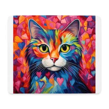 Katze, katzenmotiv, herz, geschenk, geschenkideen - Mousepad (Querformat) - Weiß - Vorne