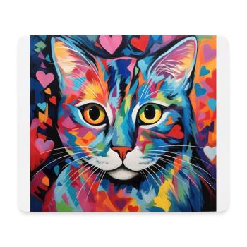 Katze, katzenmotiv, herz, geschenk, geschenkideen - Mousepad (Querformat) - Weiß - Vorne