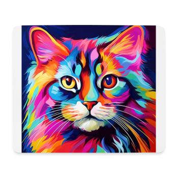 Katze, katzenmotiv, bunt, geschenk, geschenkideen - Mousepad (Querformat) - Weiß - Vorne