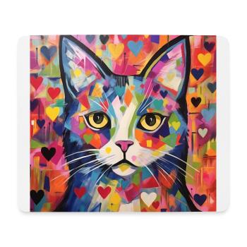 Katze, katzenmotiv, herz, geschenk, geschenkideen - Mousepad (Querformat) - Weiß - Vorne
