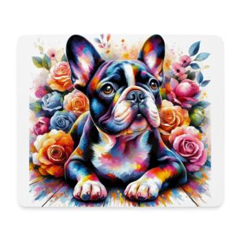 French Bulldog Painting - Mouse Pad (horizontal) - white - Front