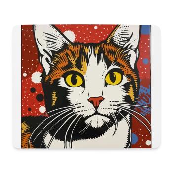chat, motif de chat, bande dessinée, cadeau, idées cadeaux - Tapis de souris (format paysage) - blanc - Devant