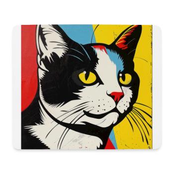 chat, motif de chat, bande dessinée, cadeau, idées cadeaux - Tapis de souris (format paysage) - blanc - Devant