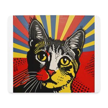 chat, motif de chat, bande dessinée, cadeau, idées cadeaux - Tapis de souris (format paysage) - blanc - Devant