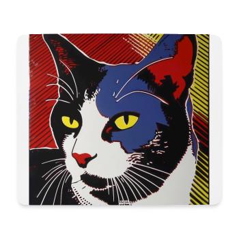 chat, motif de chat, bande dessinée, cadeau, idées cadeaux - Tapis de souris (format paysage) - blanc - Devant