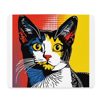 chat, motif de chat, bande dessinée, cadeau, idées cadeaux - Tapis de souris (format paysage) - blanc - Devant