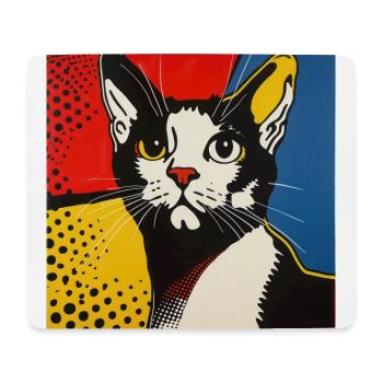 chat, motif de chat, bande dessinée, cadeau, idées cadeaux - Tapis de souris (format paysage) - blanc - Devant