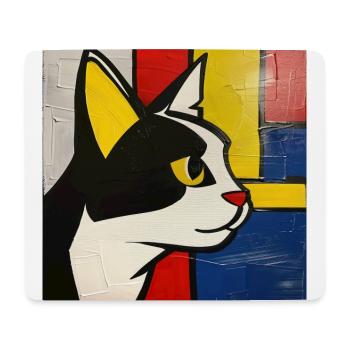 chat, motif de chat, bande dessinée, cadeau, idées cadeaux - Tapis de souris (format paysage) - blanc - Devant