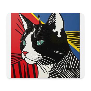 chat, motif de chat, bande dessinée, cadeau, idées cadeaux - Tapis de souris (format paysage) - blanc - Devant
