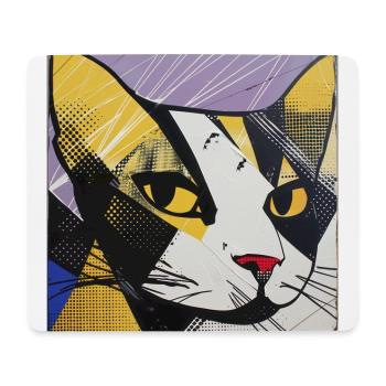 chat, motif de chat, bande dessinée, cadeau, idées cadeaux - Tapis de souris (format paysage) - blanc - Devant