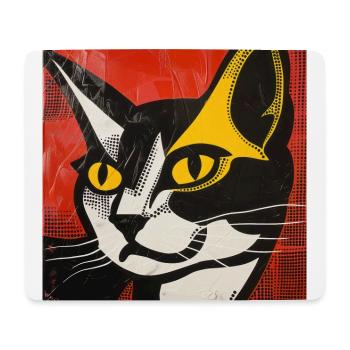 chat, motif de chat, bande dessinée, cadeau, idées cadeaux - Tapis de souris (format paysage) - blanc - Devant