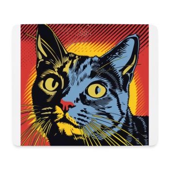 chat, motif de chat, bande dessinée, cadeau, idées cadeaux - Tapis de souris (format paysage) - blanc - Devant