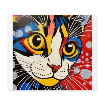 chat, motif de chat, bande dessinée, cadeau, idées cadeaux - Tapis de souris (format paysage) - blanc - Devant