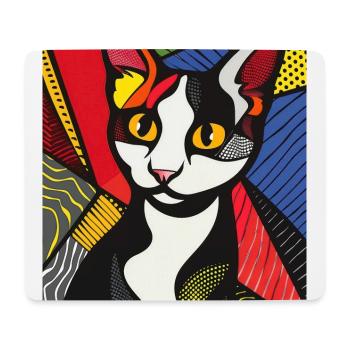 chat, motif de chat, bande dessinée, cadeau, idées cadeaux - Tapis de souris (format paysage) - blanc - Devant