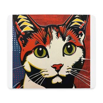 chat, motif de chat, bande dessinée, cadeau, idées cadeaux - Tapis de souris (format paysage) - blanc - Devant