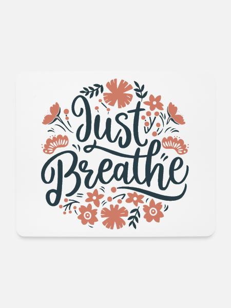 Breathing meditation yoga calming anxiety - Mouse Pad (horizontal) - white