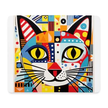 Chat, Motif De Chat - Tapis de souris (format paysage) - blanc - Devant