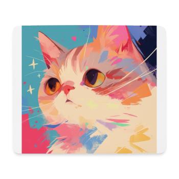 Chat, Motif De Chat - Tapis de souris (format paysage) - blanc - Devant