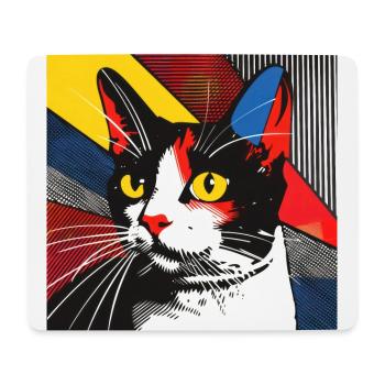 Chat, Motif De Chat - Tapis de souris (format paysage) - blanc - Devant