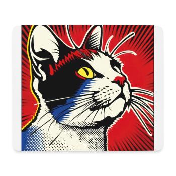 Chat, Motif De Chat - Tapis de souris (format paysage) - blanc - Devant