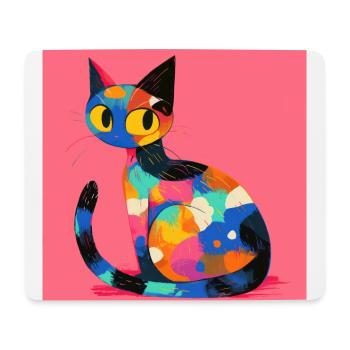 Chat, Motif De Chat - Tapis de souris (format paysage) - blanc - Devant