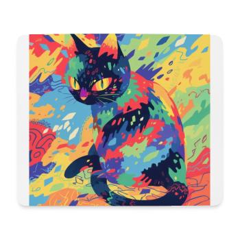Cat, Cat Motif - Mouse Pad (horizontal) - white - Front
