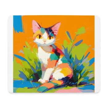 Katze, katzenmotiv - Mousepad (Querformat) - Weiß - Vorne