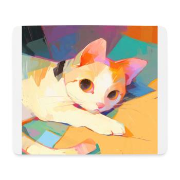 Katze, katzenmotiv - Mousepad (Querformat) - Weiß - Vorne